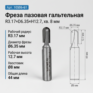 10506-61.����� ������� ���������� R3.17�D6.35�H12,7  TL44�8